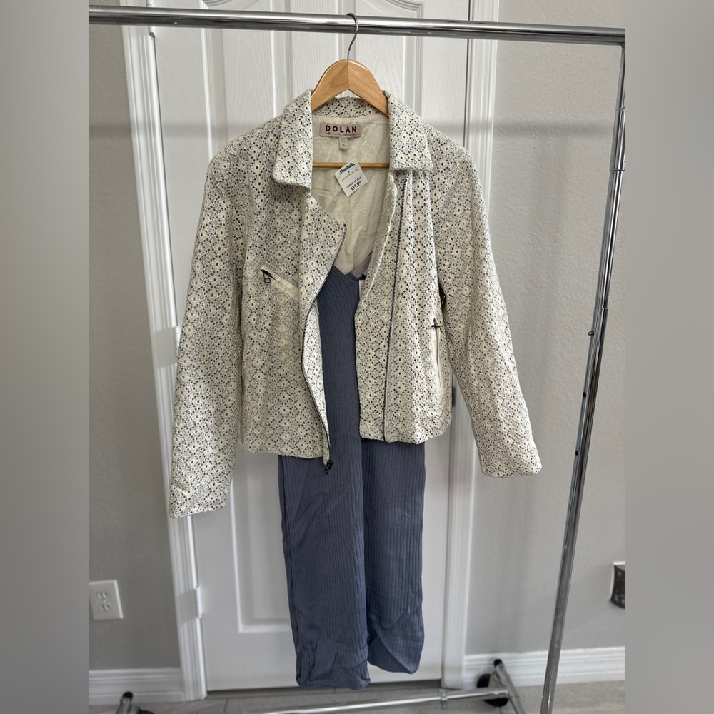 Brand new with tags H&M ribbed dress paired with cute motorcycle jacket